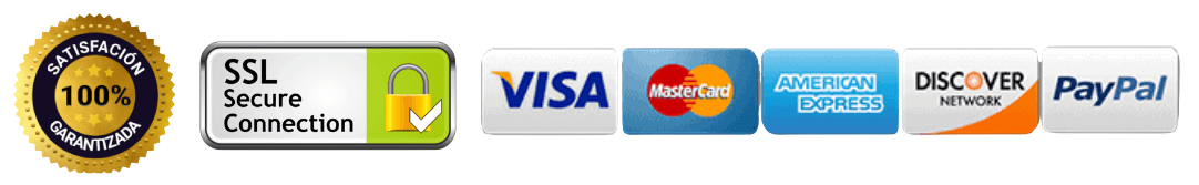 Pago Seguro - 100% Garantizado - SSL Seguro - Visa, MasterCard, American Express, PayPal
